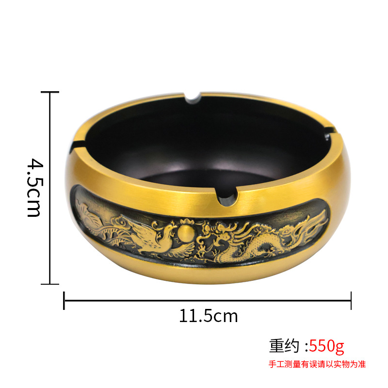 Office Furniture Phoenix - Brass Dragon and Phoenix Ashtray, New