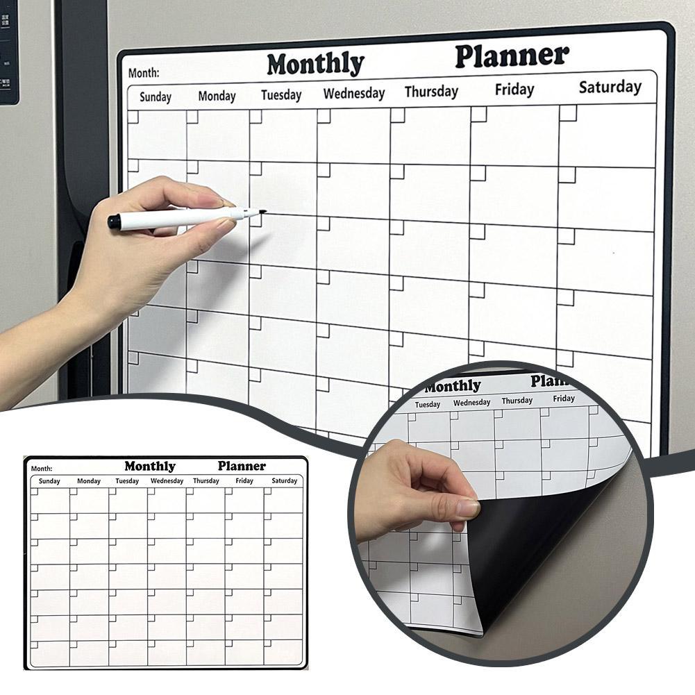 Magnetic Whiteboard Calendar - Stylish Magnetic Dry Erase Calendar Whiteboard