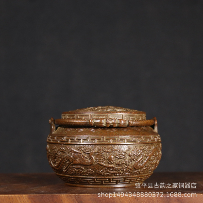 Office Furniture Phoenix - Pure Copper Dragon and Phoenix Handheld