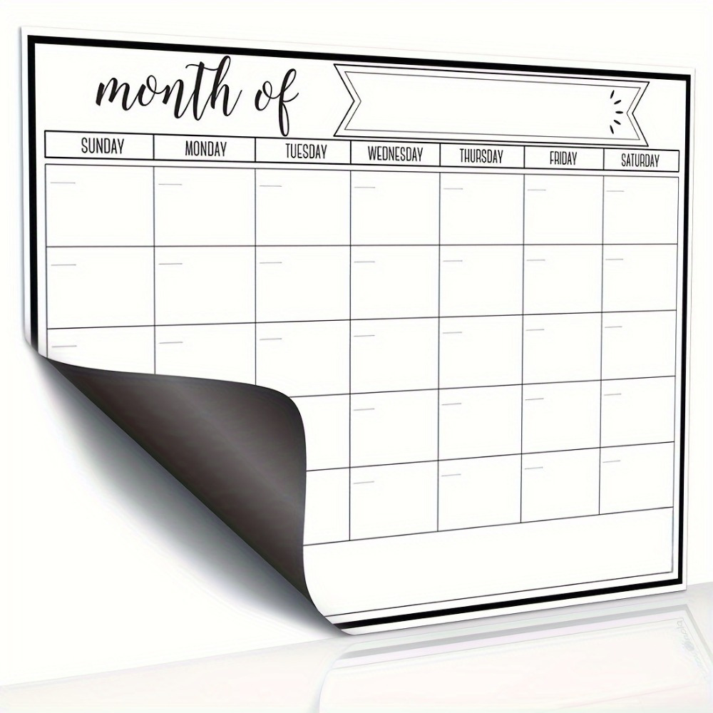 Magnetic Whiteboard Calendar - 1Pc Magnetic Dry Erase Calendar -