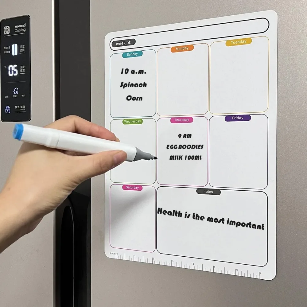 Magnetic Whiteboard Calendar - Erasable Week Plan Schedule Calendar Soft