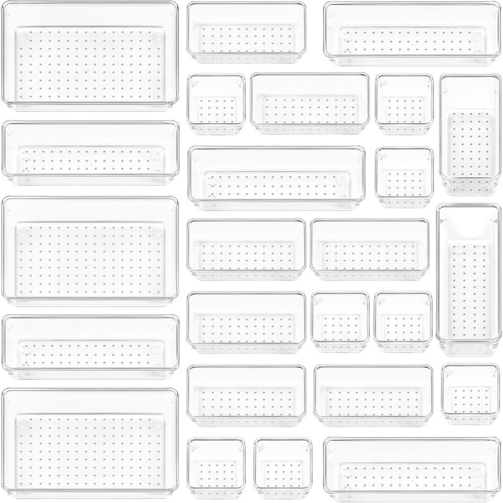 25 PCS Clear Plastic Drawer Or - огляд і ціна Drawer Organizer Tray