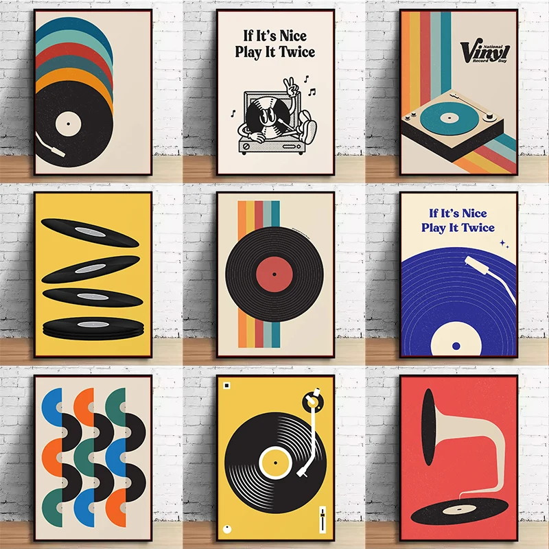 Mid Century Vinyl Record Canva - огляд і ціна Office Furniture And Design