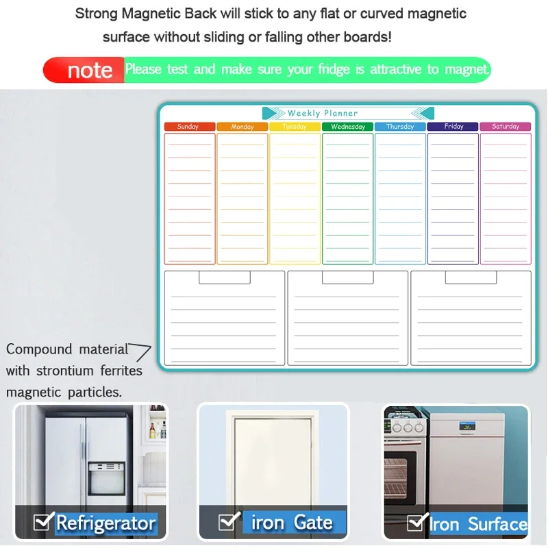 A3 Size Magnetic Weekly &month - огляд і ціна Magnetic Whiteboard Calendar
