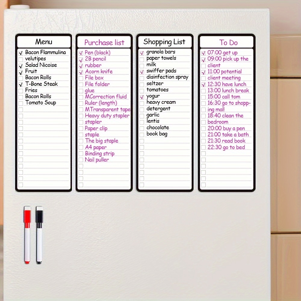 4pcs Magnetic Dry Erase List B - огляд і ціна Magnetic Whiteboard Calendar
