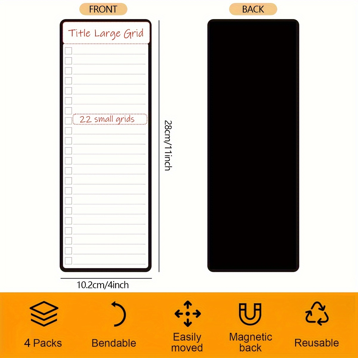 4pcs Magnetic Dry Erase List B - огляд і ціна Magnetic Whiteboard Calendar