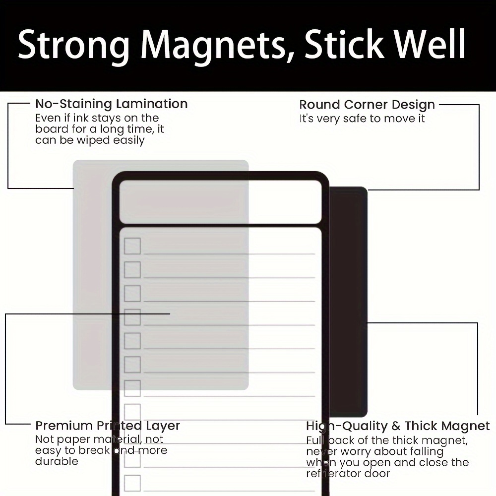 4pcs Magnetic Dry Erase List B - огляд і ціна Magnetic Whiteboard Calendar