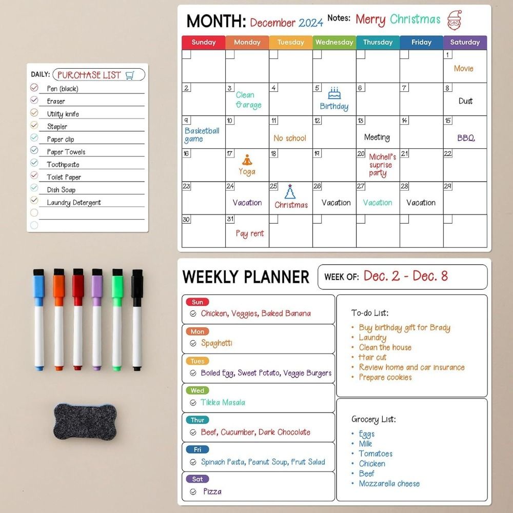 Dry Erase Magnetic Calendar Ma - огляд і ціна Magnetic Whiteboard Calendar